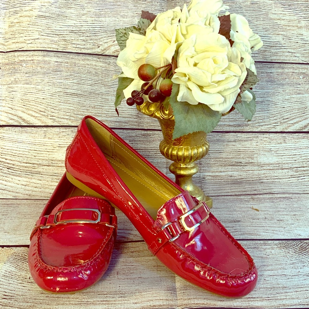 Pink Coach loafers, worn once or twice!